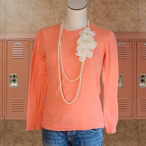 J. CREW • XS Jrs. wool sweater long sleeve orange touch of fluorescent warm Fall